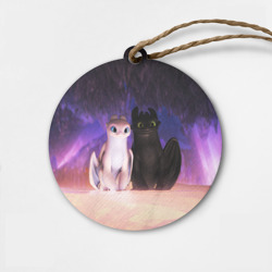 Деревянная игрушка круг Ночная и Дневная фурии