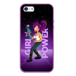 Чехол для iPhone 5/5S матовый Futurama: Лила с бластером