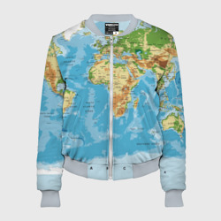 Женский бомбер 3D Атлас мира