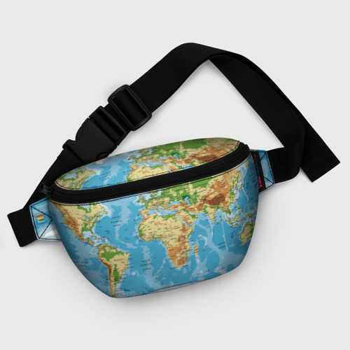 Поясная сумка 3D с принтом Атлас мира, фото #5