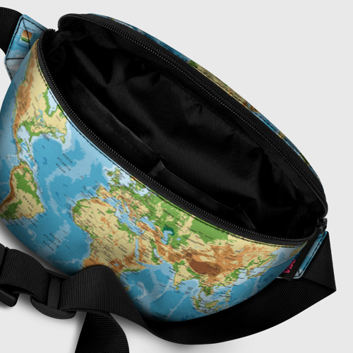Поясная сумка 3D с принтом Атлас мира, фото #6