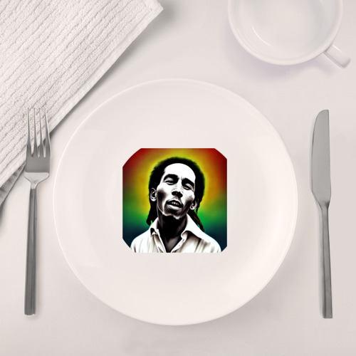 Набор: тарелка + кружка Боб Марли в традиционном триколоре - фото 4