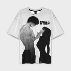 Мужская футболка oversize 3D Gym - Гигачад и фитоняшка