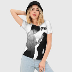Женская футболка 3D Slim Gym - Гигачад и фитоняшка - фото 2