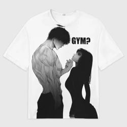 Мужская футболка oversize 3D Gym - Гигачад и фитоняшка