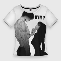 Женская футболка 3D Slim Gym - Гигачад и фитоняшка