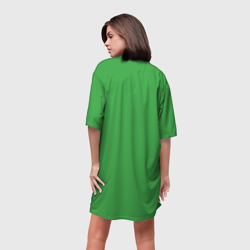 Платье с принтом Classic Green для женщины, вид на модели сзади №2. Цвет основы: белый