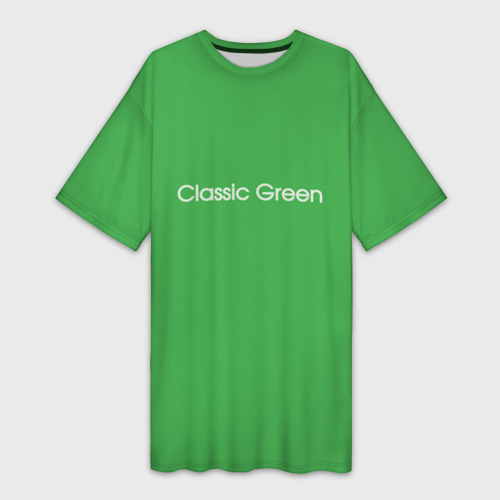 Платье-футболка с принтом Classic Green, вид спереди №1