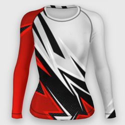 Женский рашгард 3D Бело-красная униформа для зала
