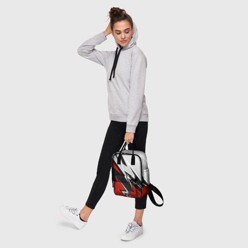Женский рюкзак 3D с принтом Бело-красная униформа для зала, фото #4