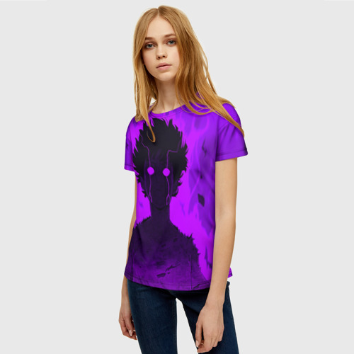 Женская футболка 3D с принтом Mob Psycho Rage, фото на моделе #1