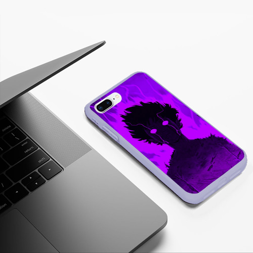 Чехол для iPhone 7Plus/8 Plus матовый Mob Psycho Rage, цвет светло-сиреневый - фото 5