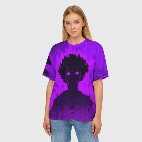 Женская футболка oversize 3D Mob Psycho Rage, цвет 3D печать - фото 3