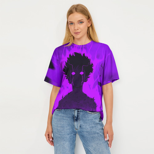 Женская футболка oversize 3D Mob Psycho Rage, цвет 3D печать - фото 5