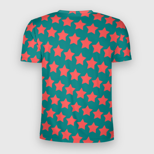 Мужская футболка 3D Slim Звезды на изумрудном, цвет 3D печать - фото 2