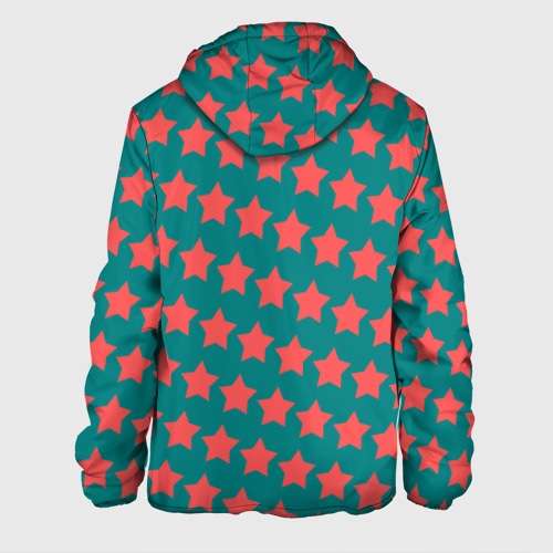 Мужская куртка 3D с принтом Звезды на изумрудном, вид сзади #1