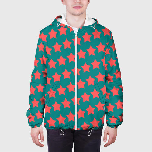 Мужская куртка 3D с принтом Звезды на изумрудном, вид сбоку #3