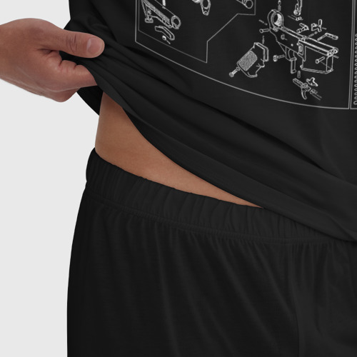 Мужская пижама хлопок AR-15 в разборе, цвет черный - фото 6