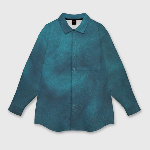 Женская рубашка oversize 3D с принтом Синие туманные камешки, вид спереди #2