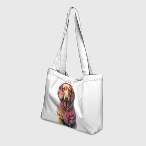 Пляжная сумка 3D Собака такса в одежде - фото 3