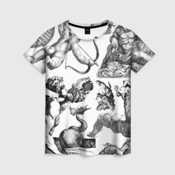 Женская футболка 3D Греческие божества и животные