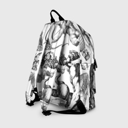 Рюкзак с принтом Греческие божества и животные для любого человека, вид сзади №1. Цвет основы: белый