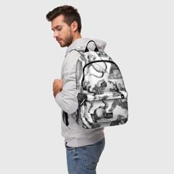 Рюкзак с принтом Греческие божества и животные для любого человека, вид спереди №2. Цвет основы: белый
