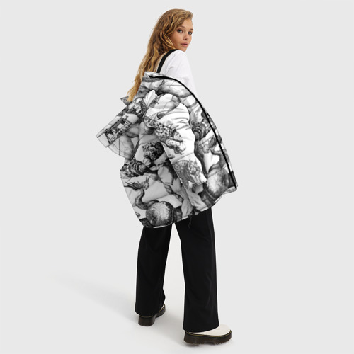 Женская зимняя куртка 3D с принтом Греческие божества и животные, вид сбоку #3