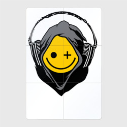 Магнитный плакат 2Х3 Смайлик в наушниках smiley face in headphones