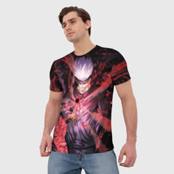 Мужская футболка 3D Годжо Сатору red - фото 2