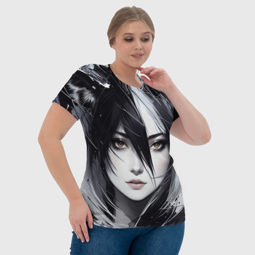 Женская футболка 3D Аниме девушка-лиса, цвет 3D печать - фото 6