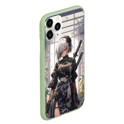 Чехол для iPhone 11 Pro Max матовый Nier Automata девушка с мечами - фото 2