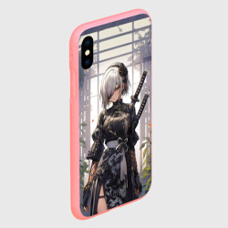 Чехол для iPhone XS Max матовый Nier Automata девушка с мечами - фото 2
