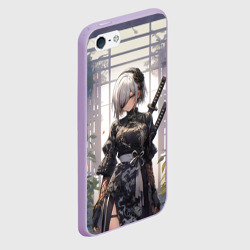 Чехол для iPhone 5/5S матовый Nier Automata девушка с мечами - фото 2
