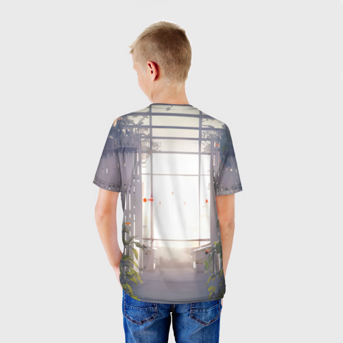 Детская футболка 3D с принтом Nier automata девушка с мечами, вид сзади #2