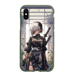 Чехол для iPhone XS Max матовый Nier Automata девушка с мечами