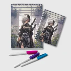 Блокнот Nier Automata девушка с мечами