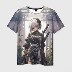 Мужская футболка 3D Nier Automata девушка с мечами