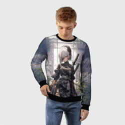 Детский свитшот 3D Nier Automata девушка с мечами - фото 2