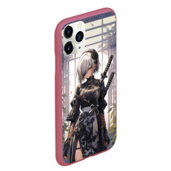 Чехол для iPhone 11 Pro Max матовый Nier Automata девушка с мечами - фото 2