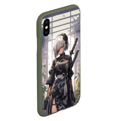 Чехол для iPhone XS Max матовый Nier Automata девушка с мечами - фото 2