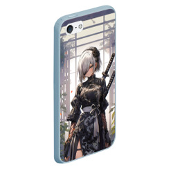 Чехол для iPhone 5/5S матовый Nier Automata девушка с мечами - фото 2