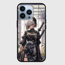 Чехол для iPhone 13 Pro Nier Automata девушка с мечами