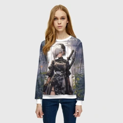 Женский свитшот 3D Nier Automata девушка с мечами - фото 2