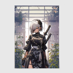 Постер Nier Automata девушка с мечами