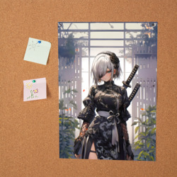 Постер Nier Automata девушка с мечами - фото 2