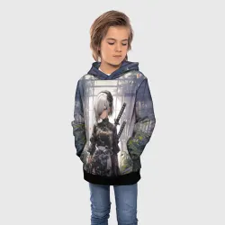 Детская толстовка 3D Nier Automata девушка с мечами - фото 2