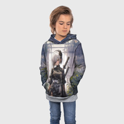 Детская толстовка 3D Nier Automata девушка с мечами - фото 2