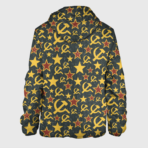 Мужская куртка 3D с принтом Серп и Молот - СССР, вид сзади #1