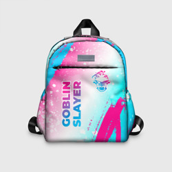 Детский рюкзак 3D Goblin Slayer neon gradient style: надпись, символ